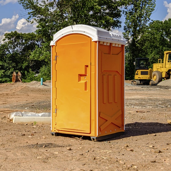 how often are the portable restrooms cleaned and serviced during a rental period in Cape Fair